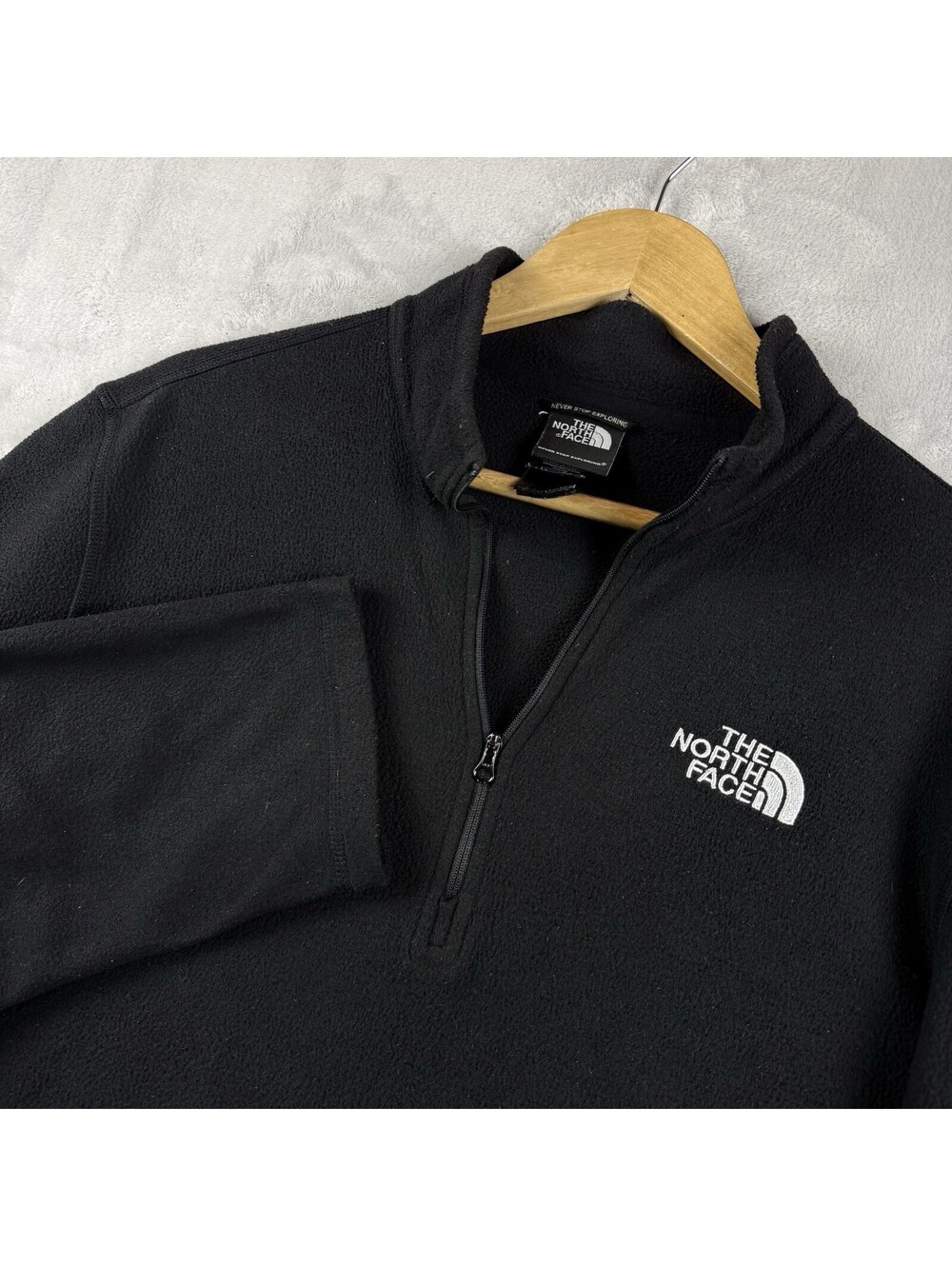 The North Face TKA Glacier 1/4 Zip Fleece Pullover Black Men’s Large Gorpcore